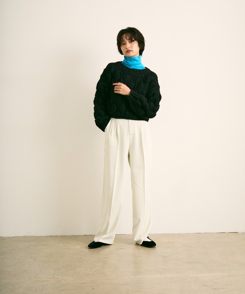 uchi.(ウチ)の「ケーブル編みニットプルオーバー(Tシャツ/カットソー・レディース・ブラック/グレー・FREE)」の13枚目の写真