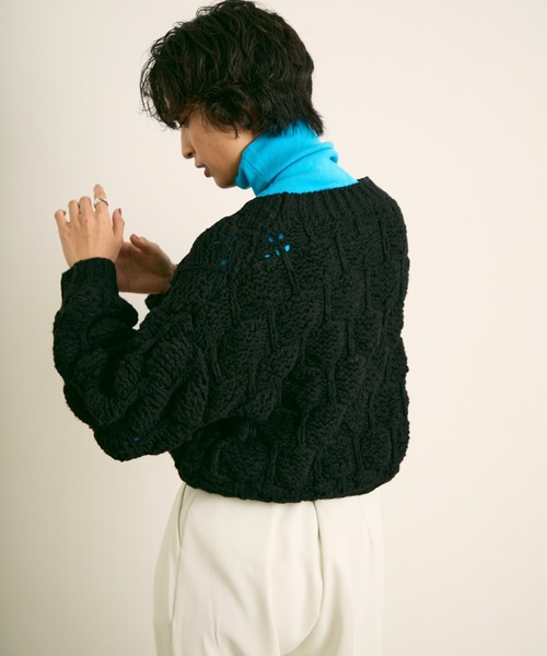 uchi.(ウチ)の「ケーブル編みニットプルオーバー(Tシャツ/カットソー・レディース・ブラック/グレー・FREE)」の6枚目の写真