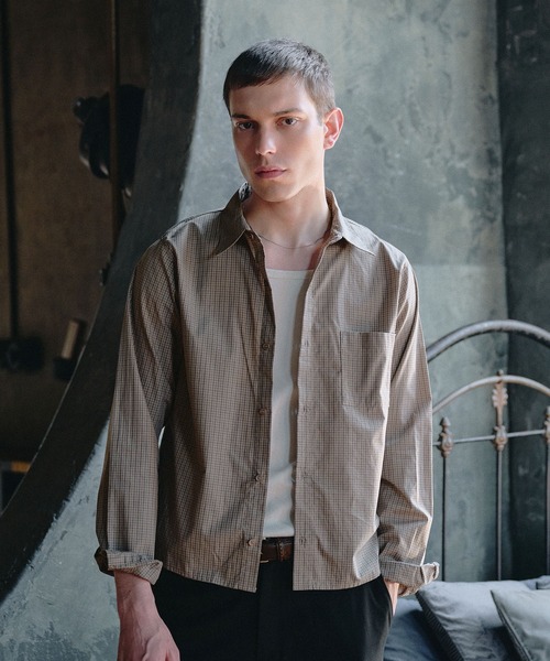 Regen Glanz(レーゲングランツ)の「classic check box fit shirt / クラシックチェックボックスフィットシャツ(シャツ/ブラウス・メンズ・グレー/ベージュ/ネイビー・MEDIUM/LARGE/SMALL)」の3枚目の写真