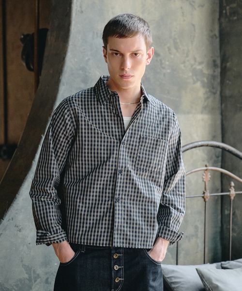 Regen Glanz(レーゲングランツ)の「classic check box fit shirt / クラシックチェックボックスフィットシャツ(シャツ/ブラウス・メンズ・グレー/ベージュ/ネイビー・MEDIUM/LARGE/SMALL)」の6枚目の写真