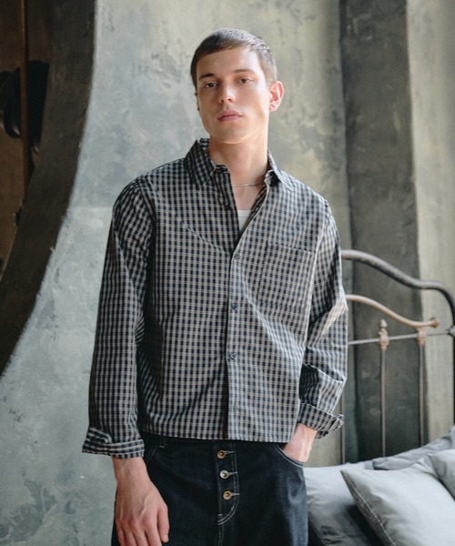 Regen Glanz(レーゲングランツ)の「classic check box fit shirt / クラシックチェックボックスフィットシャツ(シャツ/ブラウス・メンズ・グレー/ベージュ/ネイビー・MEDIUM/LARGE/SMALL)」の7枚目の写真