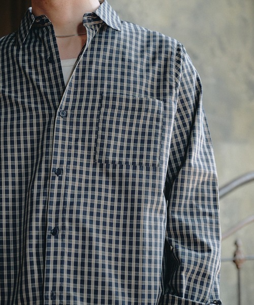 Regen Glanz(レーゲングランツ)の「classic check box fit shirt / クラシックチェックボックスフィットシャツ(シャツ/ブラウス・メンズ・グレー/ベージュ/ネイビー・MEDIUM/LARGE/SMALL)」の14枚目の写真
