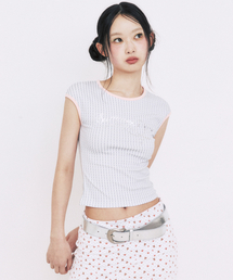 CHECK STAR PATTERN T-SHIRTS_WHITE