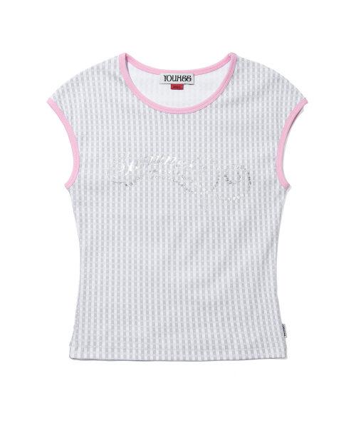 YOUHEE（ユヒ）の「CHECK STAR PATTERN T-SHIRTS_WHITE（Tシャツ/カットソー・レディース・その他・SMALL/MEDIUM）」の3枚目の写真