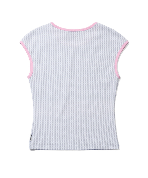 YOUHEE（ユヒ）の「CHECK STAR PATTERN T-SHIRTS_WHITE（Tシャツ/カットソー・レディース・その他・SMALL/MEDIUM）」の4枚目の写真