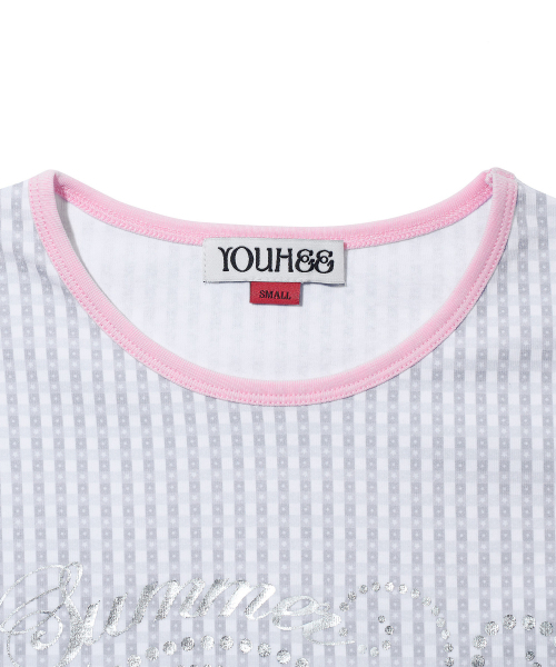 YOUHEE（ユヒ）の「CHECK STAR PATTERN T-SHIRTS_WHITE（Tシャツ/カットソー・レディース・その他・SMALL/MEDIUM）」の5枚目の写真