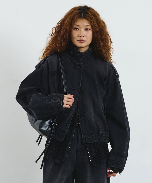 ROSE BUD(ローズバッド)の「mici/VOLUME SLEEVE DENIM JACKET(その他アウター・レディース・ライトインディゴブルー/ブラック・ONE SIZE)」の16枚目の写真