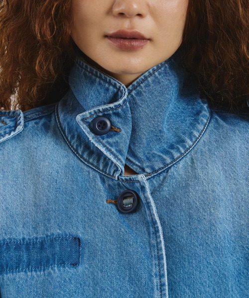 ROSE BUD(ローズバッド)の「mici/VOLUME SLEEVE DENIM JACKET(その他アウター・レディース・ライトインディゴブルー/ブラック・ONE SIZE)」の10枚目の写真