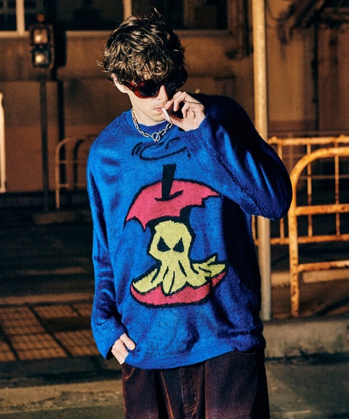 glamb(グラム)の「Eaten Apple Knit / イートゥンアップルニット(ニット/セーター・メンズ・ブラウン/ブラック/ブルー・M/L)」の1枚目の写真