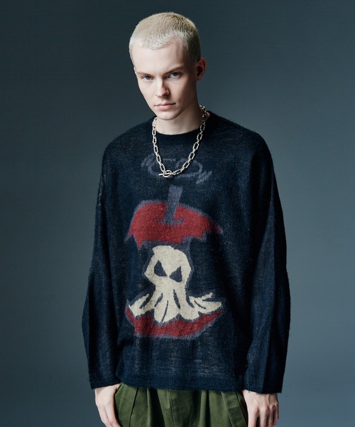 glamb(グラム)の「Eaten Apple Knit / イートゥンアップルニット(ニット/セーター・メンズ・ブラウン/ブラック/ブルー・M/L)」の2枚目の写真