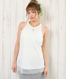 サテンレースキャミソール