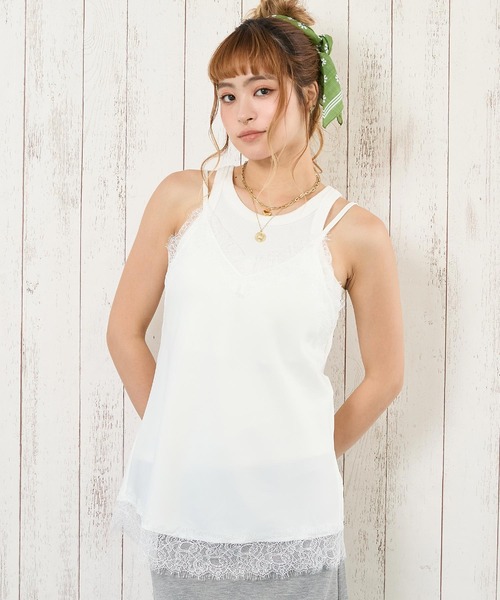 anap mimpi(アナップミンピ)の「サテンレースキャミソール(キャミソール・レディース・ブラック/ブラウン/オフホワイト・F)」の20枚目の写真