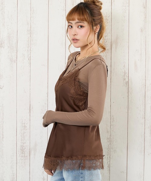 anap mimpi(アナップミンピ)の「サテンレースキャミソール(キャミソール・レディース・ブラック/ブラウン/オフホワイト・F)」の19枚目の写真
