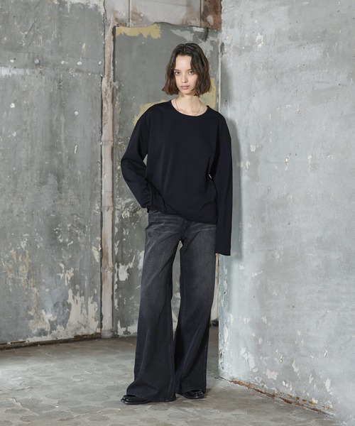 ROCHEM（ローシェン）の「サイドスリットベーシックUネックロンT（Tシャツ/カットソー・メンズ・ベージュ/ブラック/ホワイト・XS/S/M/L）」の18枚目の写真