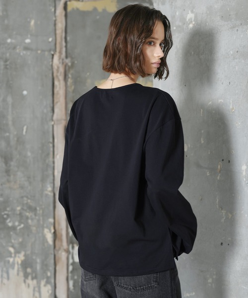 ROCHEM（ローシェン）の「サイドスリットベーシックUネックロンT（Tシャツ/カットソー・メンズ・ベージュ/ブラック/ホワイト・XS/S/M/L）」の16枚目の写真