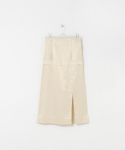 LAATO(ラート)の「glossy midi skirt(スカート・レディース・ライトカーキ/アイボリー・FREE)」の19枚目の写真