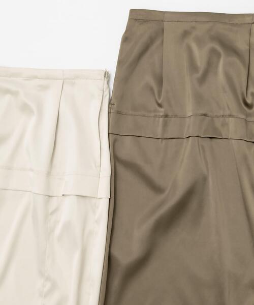 LAATO(ラート)の「glossy midi skirt(スカート・レディース・ライトカーキ/アイボリー・FREE)」の9枚目の写真