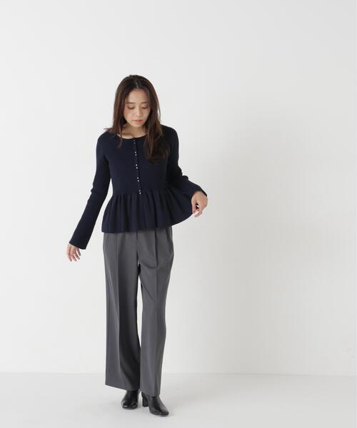 NATURAL BEAUTY BASIC(ナチュラルビューティーベーシック)の「ペプラムカーディガン(カーディガン/ボレロ・レディース・ネイビー/チャコールグレー/ピンク・FREE)」の17枚目の写真