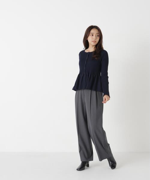 NATURAL BEAUTY BASIC(ナチュラルビューティーベーシック)の「ペプラムカーディガン(カーディガン/ボレロ・レディース・ネイビー/チャコールグレー/ピンク・FREE)」の21枚目の写真