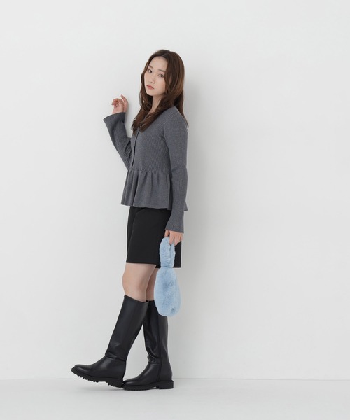 NATURAL BEAUTY BASIC(ナチュラルビューティーベーシック)の「ペプラムカーディガン(カーディガン/ボレロ・レディース・ネイビー/チャコールグレー/ピンク・FREE)」の6枚目の写真