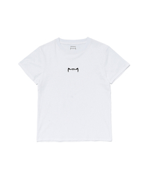 クロップキティセンターロゴTシャツ(ホワイト)