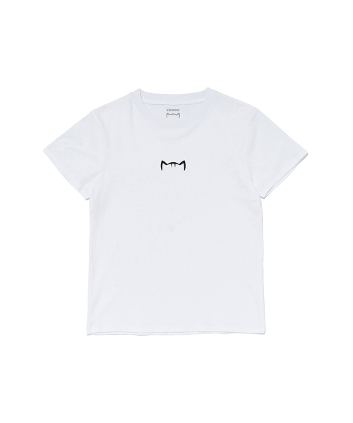 KIKIMIMI(キキミミ)の「クロップキティセンターロゴTシャツ(ホワイト)(Tシャツ/カットソー・レディース・ホワイト・FREE)」の1枚目の写真