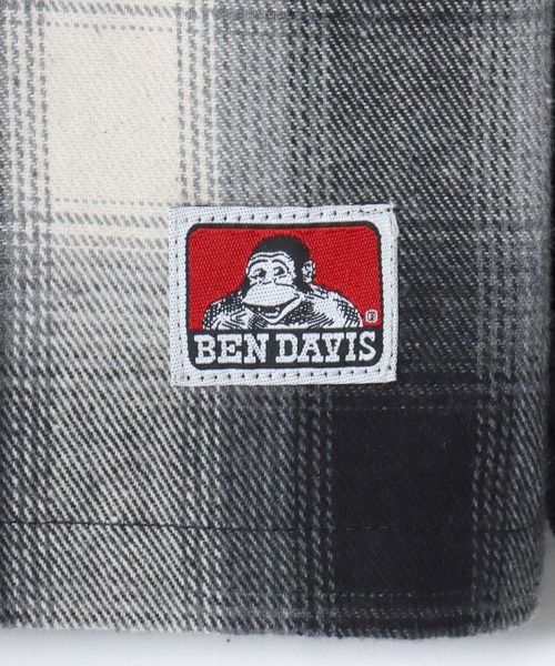 BEN DAVIS(ベンデイビス)の「BEN DAVIS/ベンデイビス EMBRO OMBRE SHIRT/オーバーサイズ バックプリント刺繍 起毛 オンブレチェック フランネル長袖シャツ/ワークシャツ/レディース メンズ(シャツ/ブラウス・メンズ・ブラウン/ブルー/ブラック・M/L/XL)」の22枚目の写真