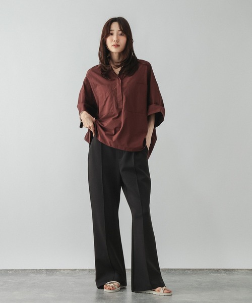 GLOBAL WORK（グローバルワーク）の「ダンボールフレアパンツ/1049213（その他パンツ・レディース・ブラウン系その他3/チャコールグレー/グレイッシュベージュ/ブラック・SMALL/MEDIUM/LARGE）」の6枚目の写真