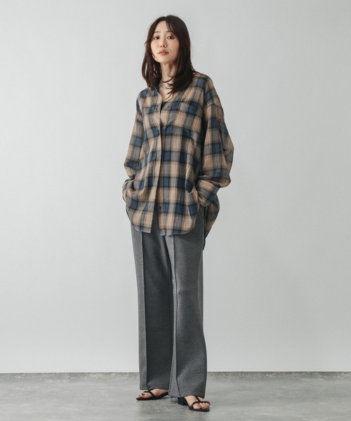 GLOBAL WORK（グローバルワーク）の「ダンボールフレアパンツ/1049213（その他パンツ・レディース・ブラウン系その他3/チャコールグレー/グレイッシュベージュ/ブラック・SMALL/MEDIUM/LARGE）」の10枚目の写真