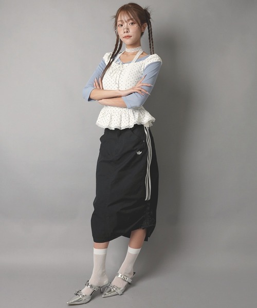 adidas(アディダス)の「【adidas/アディダス】パラシュートロングスカート(スカート・レディース・オリーブ/ブラック・M)」の9枚目の写真