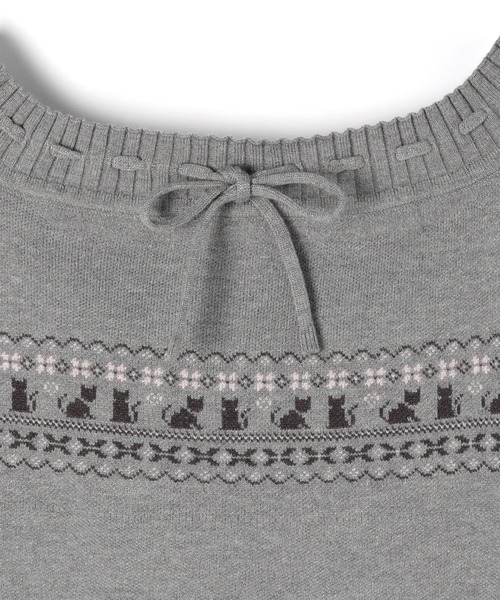 M DOLLY(エムドリー)の「Stitch ribbon cat elin sholder knit / ステッチリボンキャットエリンショルダーニット(ニット/セーター・レディース・アイボリー/グレー・FREE)」の16枚目の写真