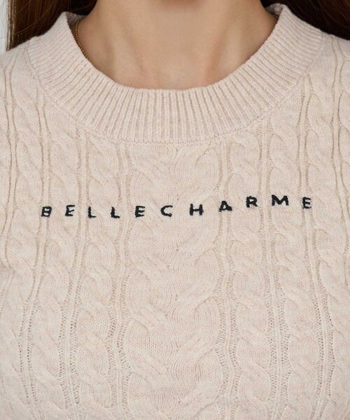 Belle Charme(ベルシャルム)の「【Belle Charme】Fur Shoulder Cable Knit(ニット/セーター・レディース・ブラック/ベージュ/ピンク・FREE)」の11枚目の写真