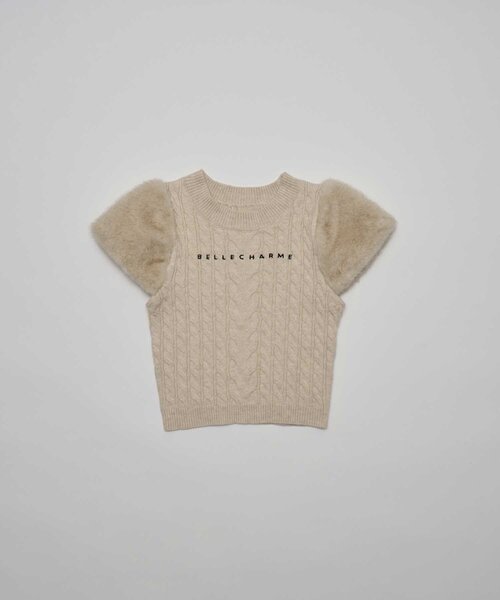 Belle Charme(ベルシャルム)の「【Belle Charme】Fur Shoulder Cable Knit(ニット/セーター・レディース・ブラック/ベージュ/ピンク・FREE)」の19枚目の写真
