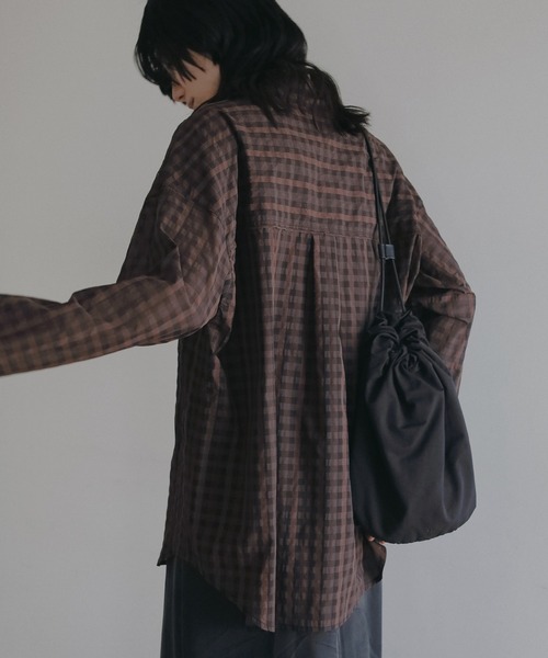 anuke（アンヌーク）の「Sheercheck Over Shirts（シャツ/ブラウス・レディース・ブラウン/ブルー・FREE）」の12枚目の写真