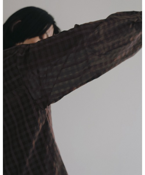 anuke（アンヌーク）の「Sheercheck Over Shirts（シャツ/ブラウス・レディース・ブラウン/ブルー・FREE）」の13枚目の写真