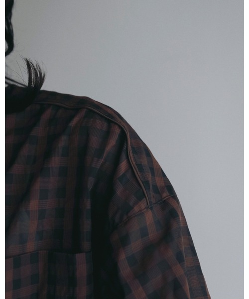 anuke（アンヌーク）の「Sheercheck Over Shirts（シャツ/ブラウス・レディース・ブラウン/ブルー・FREE）」の14枚目の写真