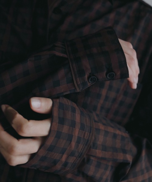anuke（アンヌーク）の「Sheercheck Over Shirts（シャツ/ブラウス・レディース・ブラウン/ブルー・FREE）」の15枚目の写真