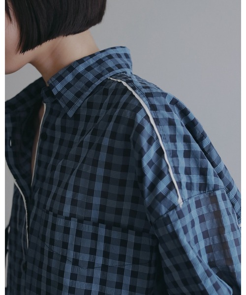 anuke（アンヌーク）の「Sheercheck Over Shirts（シャツ/ブラウス・レディース・ブラウン/ブルー・FREE）」の19枚目の写真