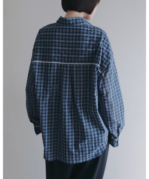 anuke（アンヌーク）の「Sheercheck Over Shirts（シャツ/ブラウス・レディース・ブラウン/ブルー・FREE）」の20枚目の写真