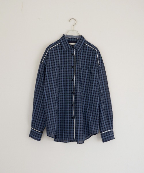 anuke（アンヌーク）の「Sheercheck Over Shirts（シャツ/ブラウス・レディース・ブラウン/ブルー・FREE）」の8枚目の写真