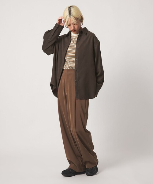 BEAUTY&YOUTH UNITED ARROWS(ビューティーアンドユースユナイテッドアローズ)の「ポリエステル スエードライク シャツ(シャツ/ブラウス・レディース・モカ/ダークブラウン・FREE)」の2枚目の写真