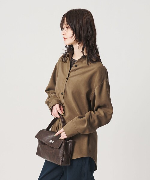 BEAUTY&YOUTH UNITED ARROWS(ビューティーアンドユースユナイテッドアローズ)の「ポリエステル スエードライク シャツ(シャツ/ブラウス・レディース・モカ/ダークブラウン・FREE)」の1枚目の写真