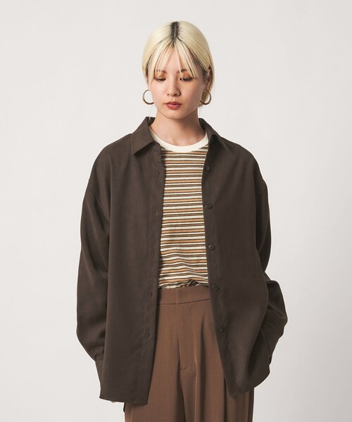 BEAUTY&YOUTH UNITED ARROWS(ビューティーアンドユースユナイテッドアローズ)の「ポリエステル スエードライク シャツ(シャツ/ブラウス・レディース・モカ/ダークブラウン・FREE)」の6枚目の写真