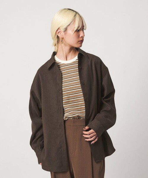 BEAUTY&YOUTH UNITED ARROWS(ビューティーアンドユースユナイテッドアローズ)の「ポリエステル スエードライク シャツ(シャツ/ブラウス・レディース・モカ/ダークブラウン・FREE)」の7枚目の写真
