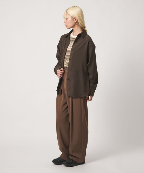 BEAUTY&YOUTH UNITED ARROWS(ビューティーアンドユースユナイテッドアローズ)の「ポリエステル スエードライク シャツ(シャツ/ブラウス・レディース・モカ/ダークブラウン・FREE)」の8枚目の写真