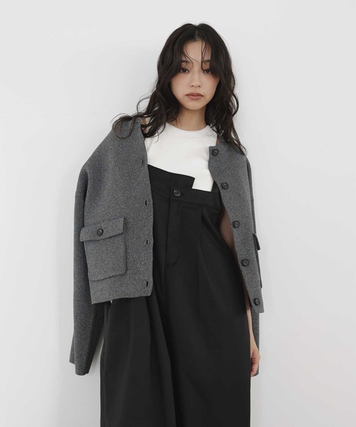  hellam（へラム）の「TRツイルアシメデザインサロペット（サロペット/オーバーオール・レディース・ブラック系/チャコール/グレイッシュベージュ/ブラック・FREE）」の12枚目の写真