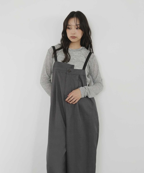  hellam（へラム）の「TRツイルアシメデザインサロペット（サロペット/オーバーオール・レディース・ブラック系/チャコール/グレイッシュベージュ/ブラック・FREE）」の15枚目の写真