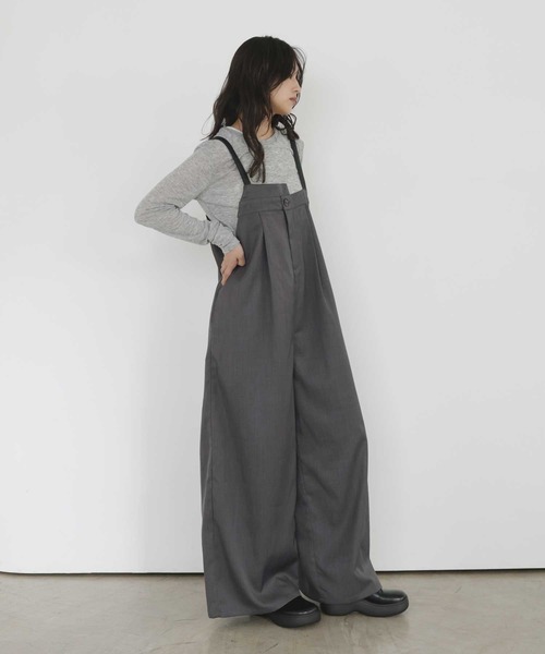  hellam（へラム）の「TRツイルアシメデザインサロペット（サロペット/オーバーオール・レディース・ブラック系/チャコール/グレイッシュベージュ/ブラック・FREE）」の20枚目の写真