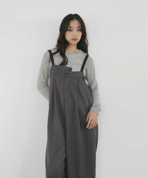  hellam（へラム）の「TRツイルアシメデザインサロペット（サロペット/オーバーオール・レディース・ブラック系/チャコール/グレイッシュベージュ/ブラック・FREE）」の21枚目の写真
