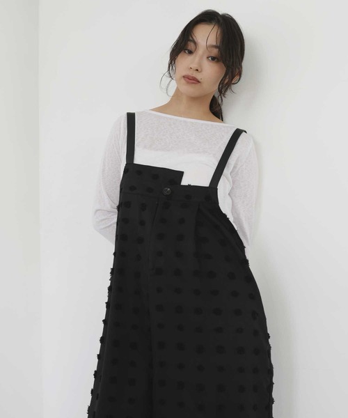  hellam（へラム）の「TRツイルアシメデザインサロペット（サロペット/オーバーオール・レディース・ブラック系/チャコール/グレイッシュベージュ/ブラック・FREE）」の22枚目の写真